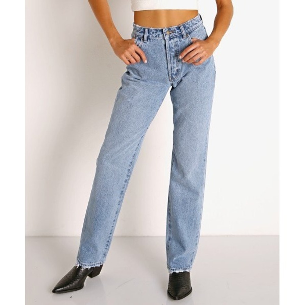 Rolla's Classic Straight 90s Blue High Rise Jeans Size 24 Med Wash 100% Cotton